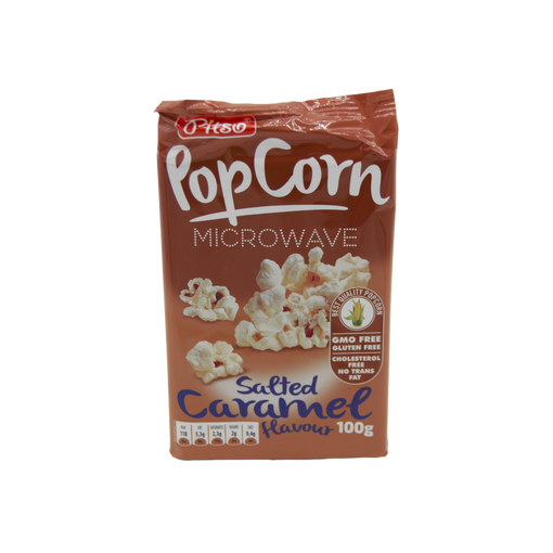 <b> Mikrowellen Popcorn Salted Caramel</b> <br> POPCORN WITH SALTED CARAMEL FLAVOUR